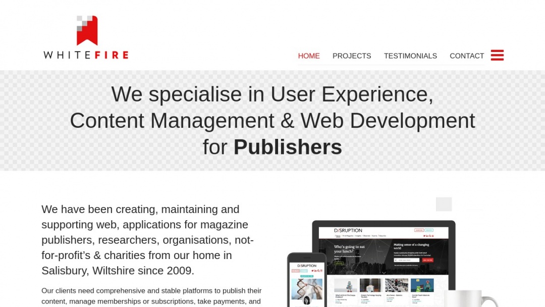 Screenshot of White Fire Web Design's Website