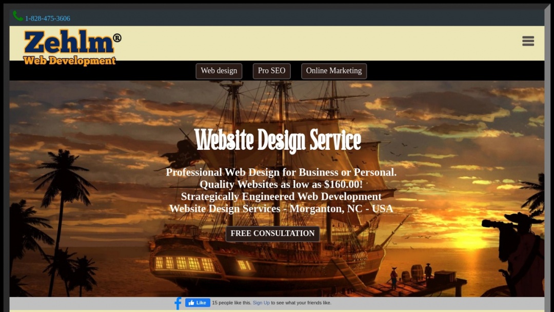 Screenshot of zehlm.com's Website
