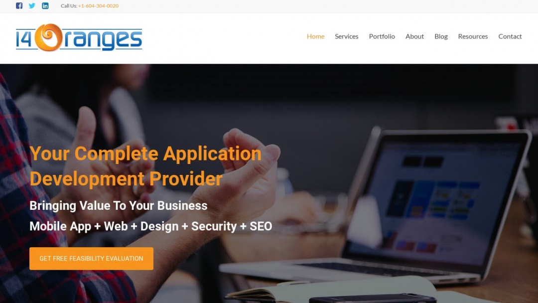 Screenshot of 14 Oranges Software's Website