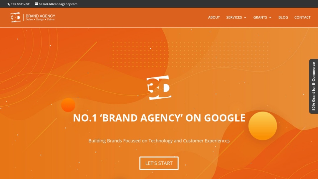 Screenshot of 3D Brand Agency's Website