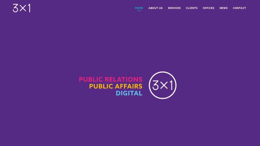 Screenshot of 3x1 Public Relations's Website