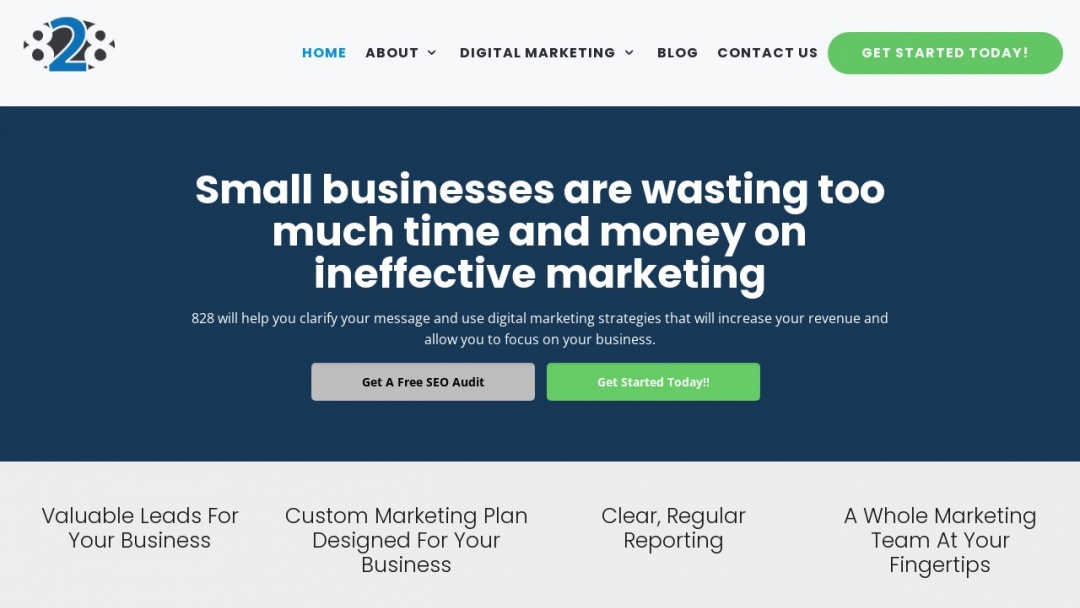 Screenshot of 828 Marketing and Web Design's Website