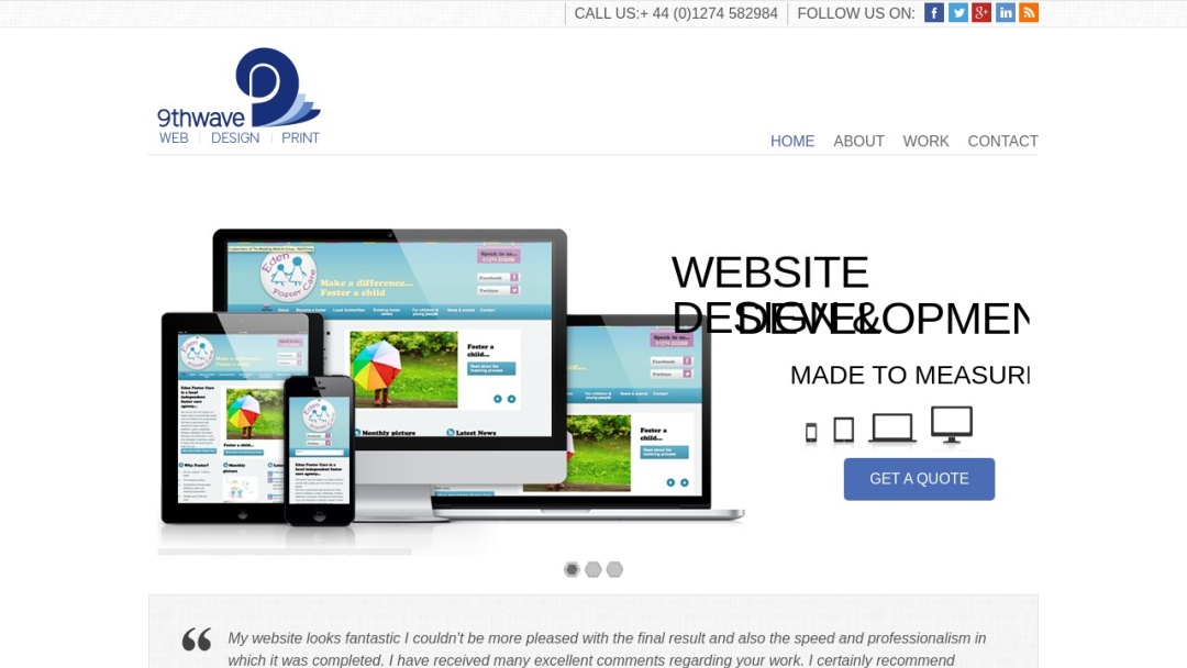Screenshot of 9thwave Design's Website