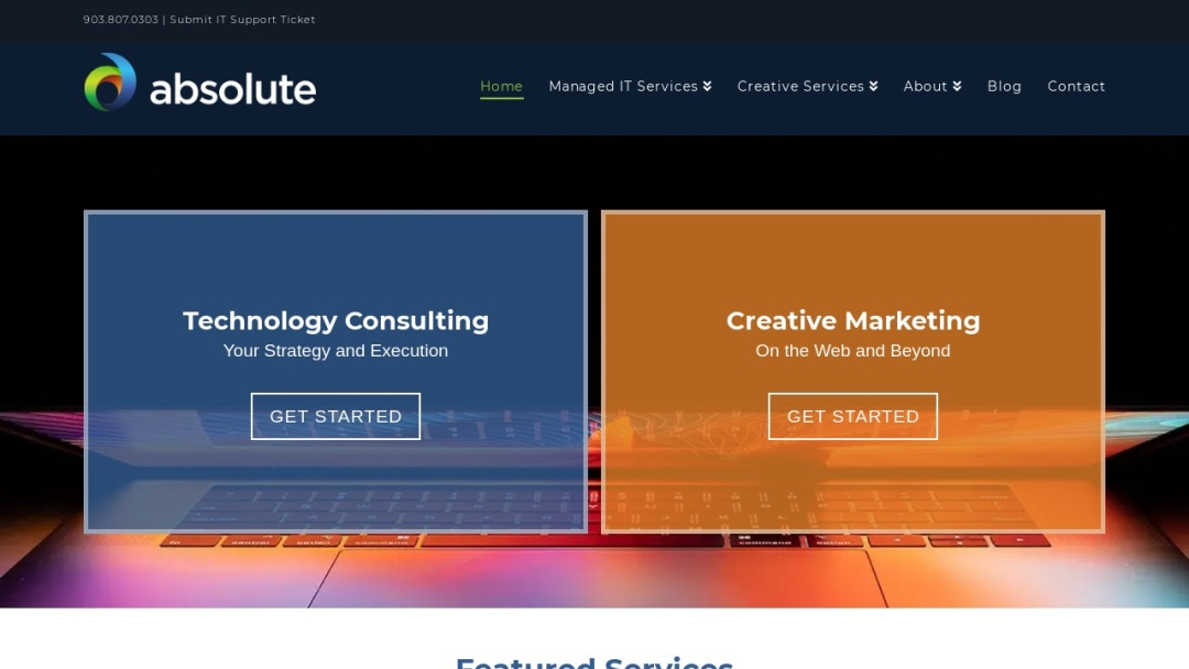 Screenshot of Absolute Technology Solutions, LLC's Website
