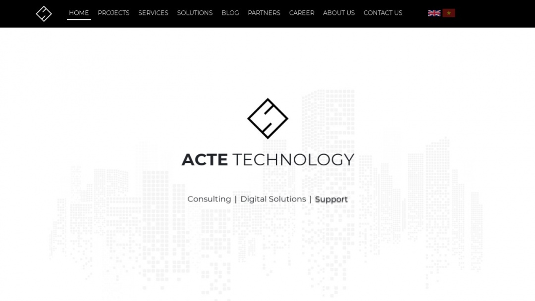 Screenshot of ACTE Solutions's Website