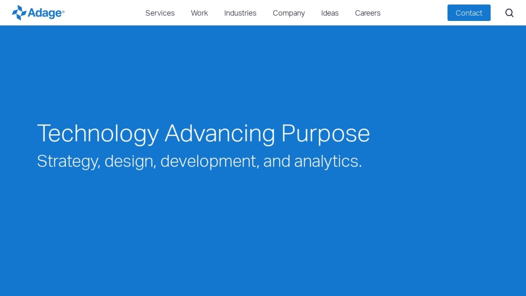 Screenshot of Adage Tech's Website