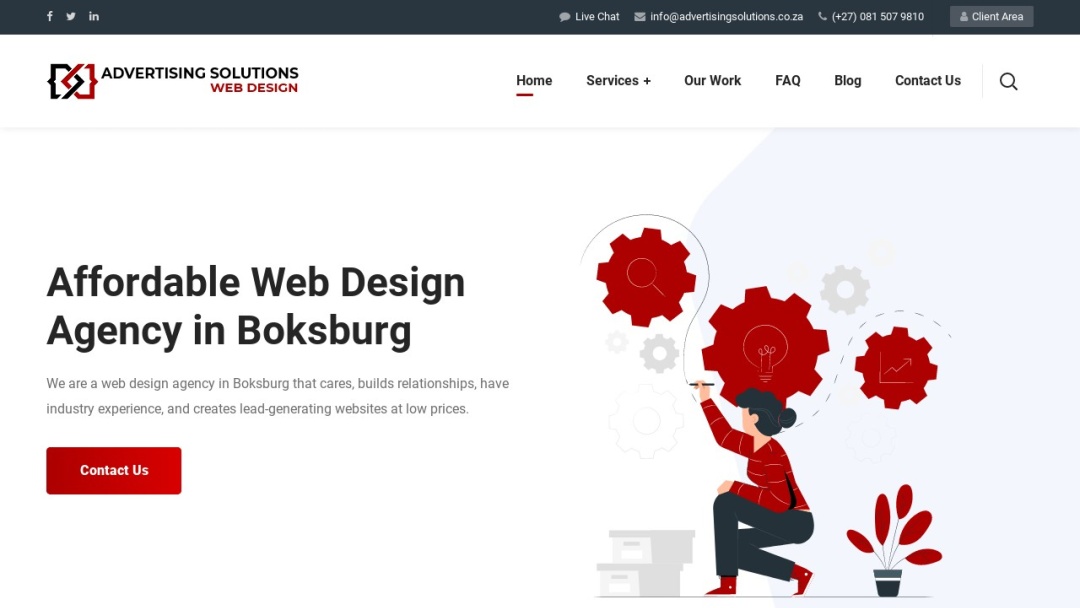 Screenshot of Advertising Solutions Web Design's Website