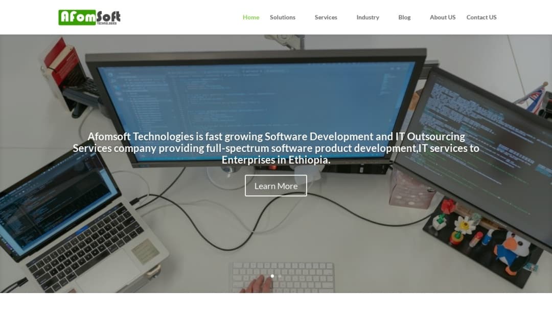 Screenshot of AfomSoft Technologies's Website