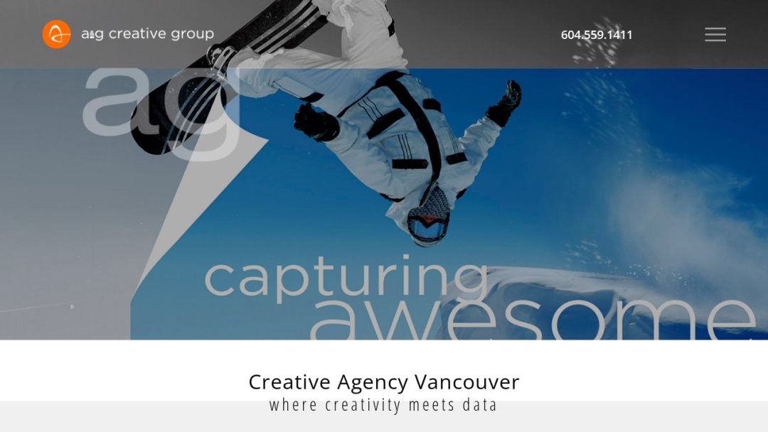 Screenshot of a+g creative group's Website