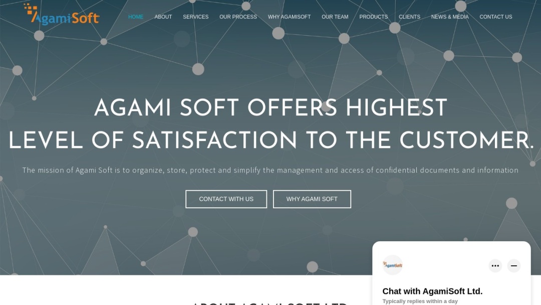 Screenshot of Agami Soft Ltd.'s Website