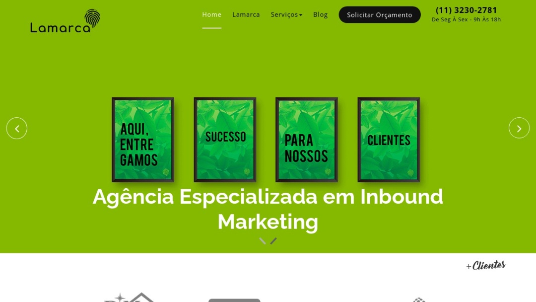 Screenshot of Agência Lamarca's Website