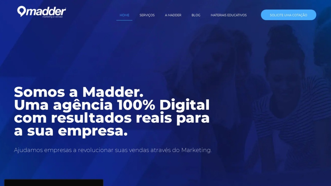 Screenshot of Agencia Madder's Website
