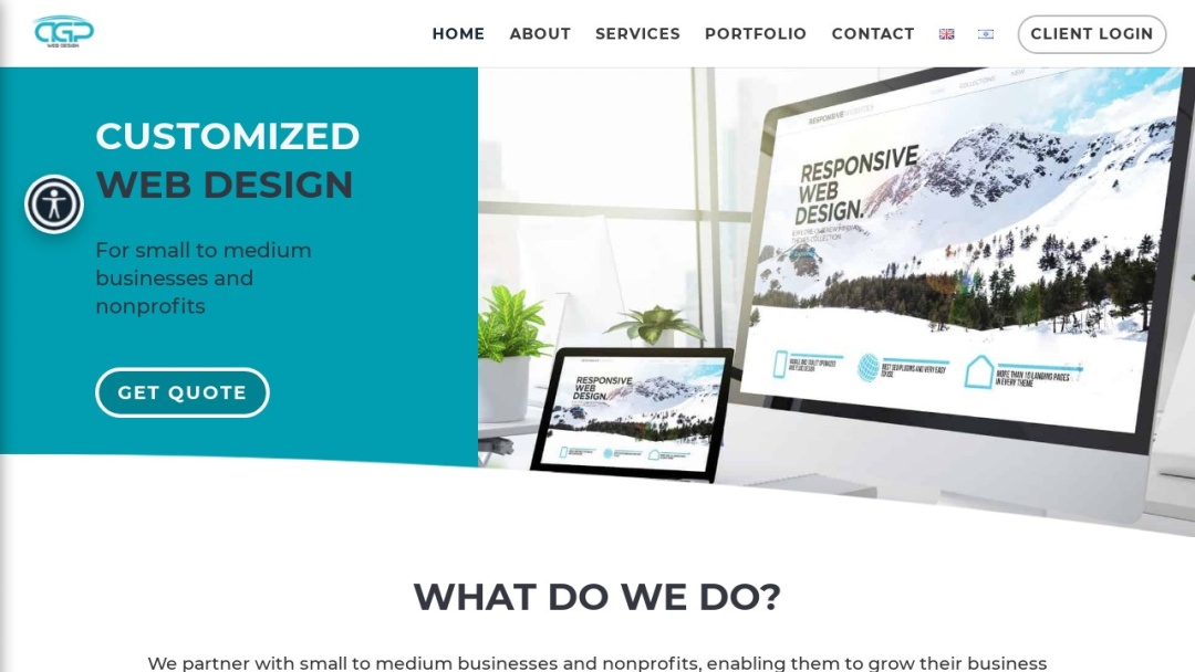 Screenshot of AGP Web Design's Website