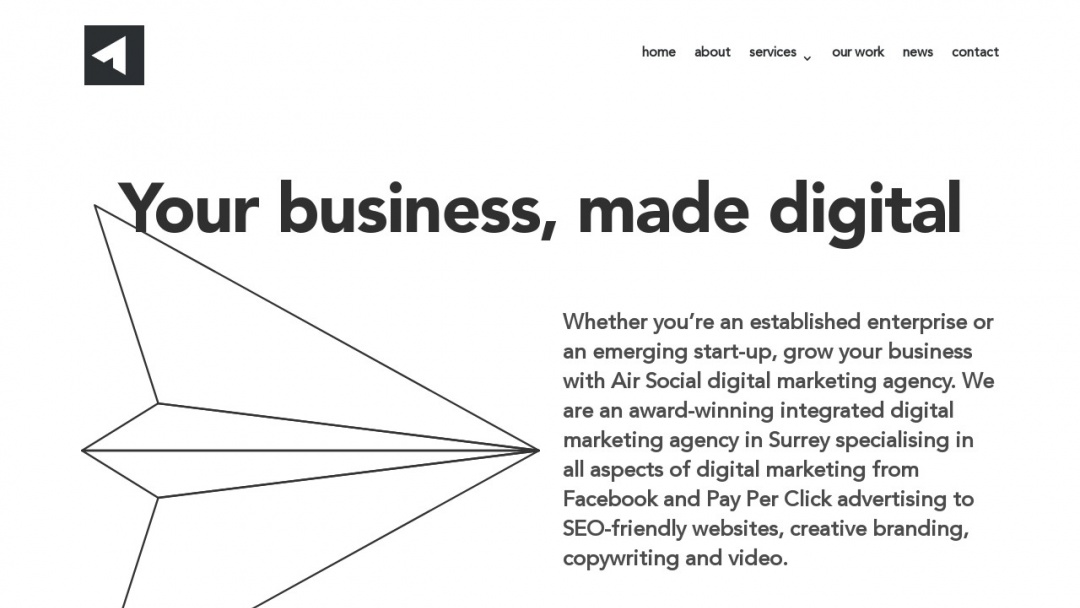 Screenshot of Air Social's Website