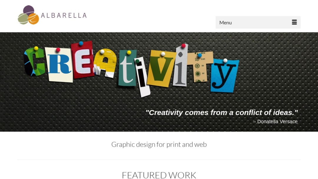Screenshot of Albarella Design's Website