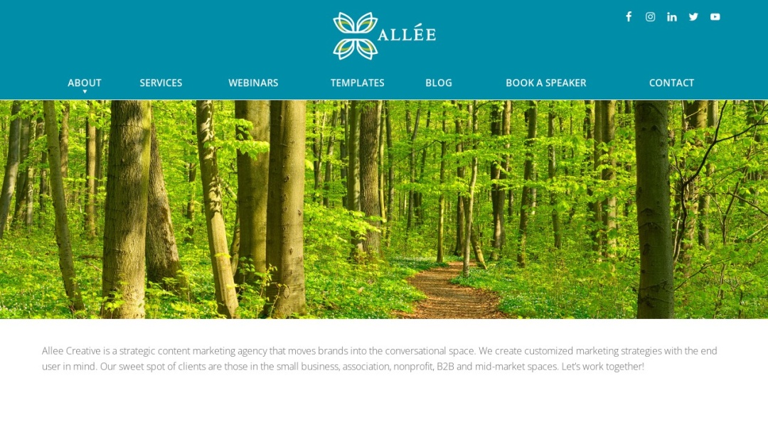 Screenshot of Allee Creative's Website