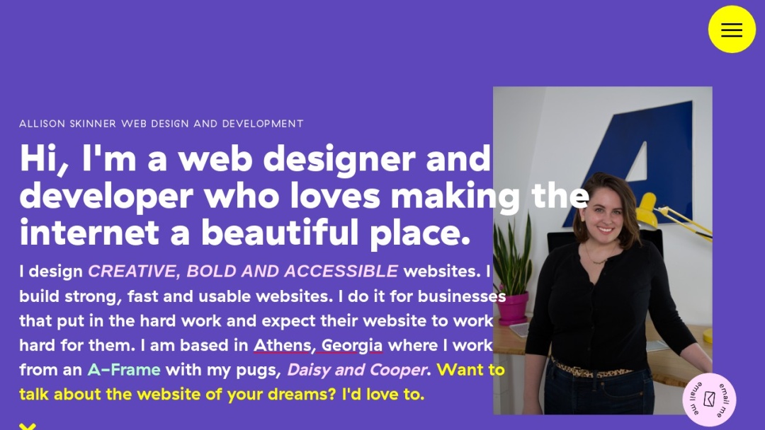 Screenshot of Allison Skinner Web Design's Website