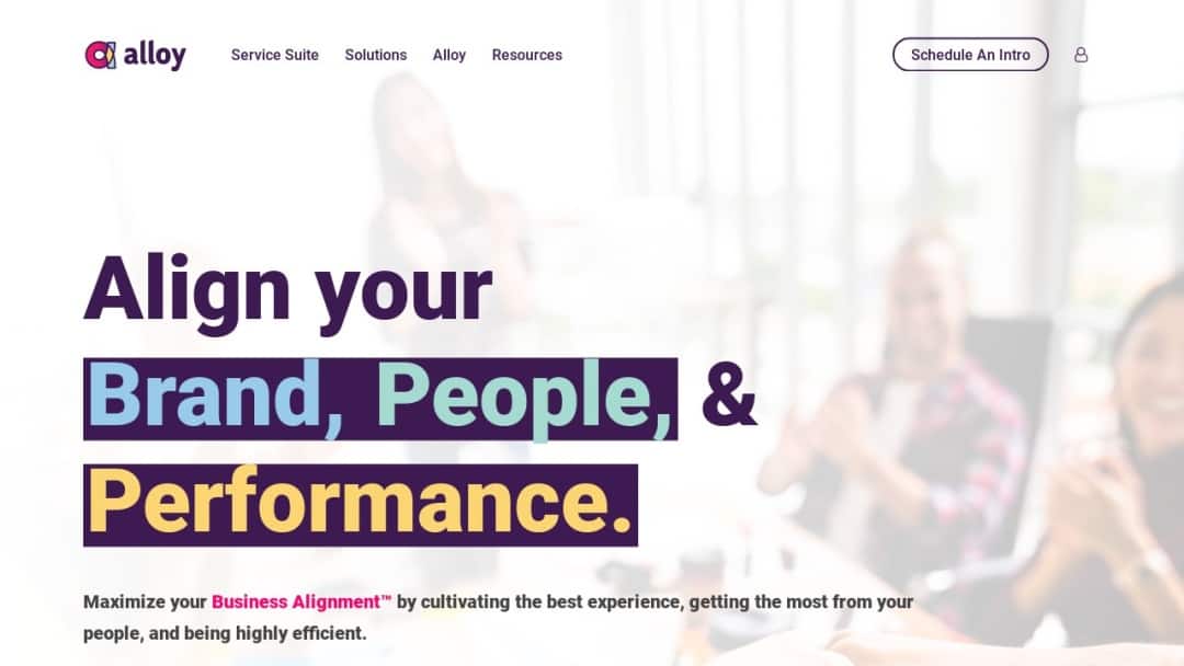 Screenshot of Alloy Business Alignment's Website