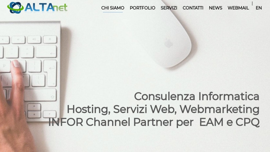 Screenshot of ALTAnet's Website
