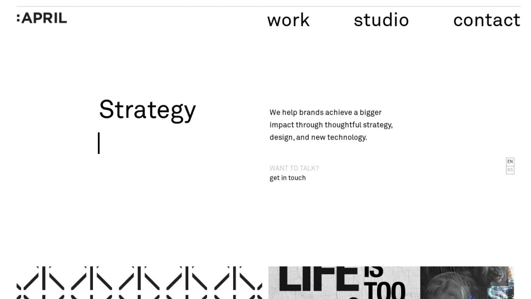 Screenshot of April Studio's Website