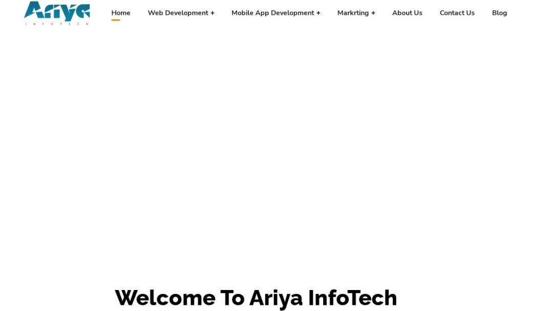 Screenshot of ARIYA INFOTECH's Website