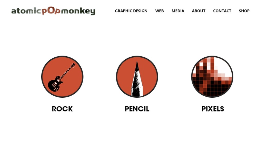 Screenshot of Atomic Pop Monkey's Website