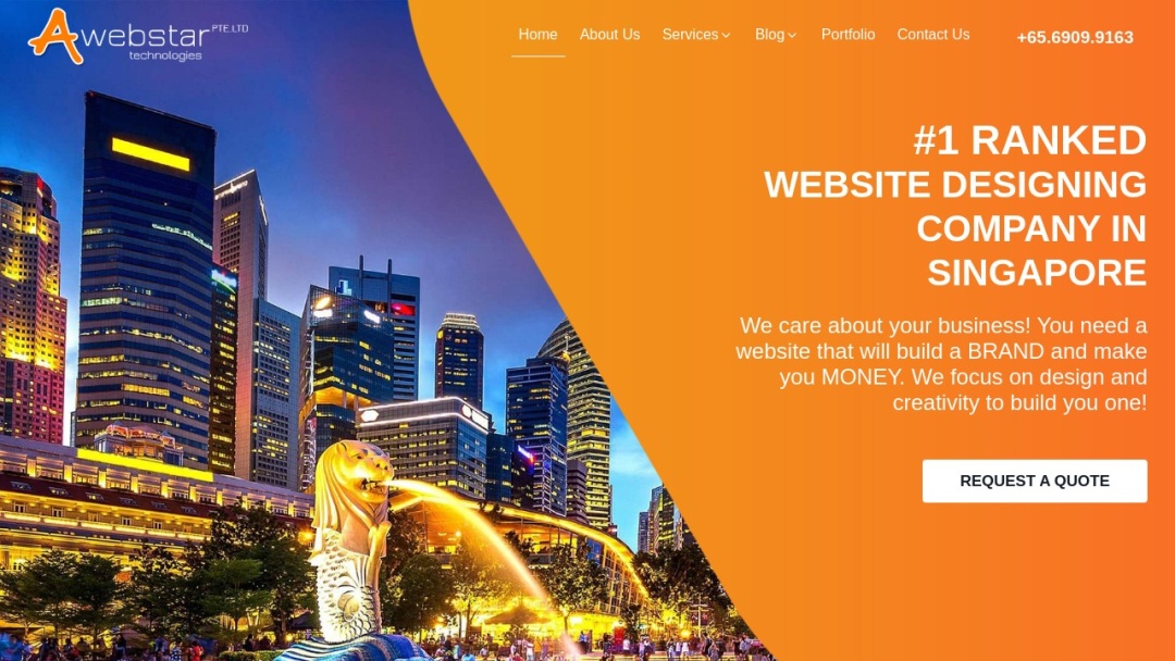 Screenshot of Awebstar Technologies Pte Ltd.'s Website