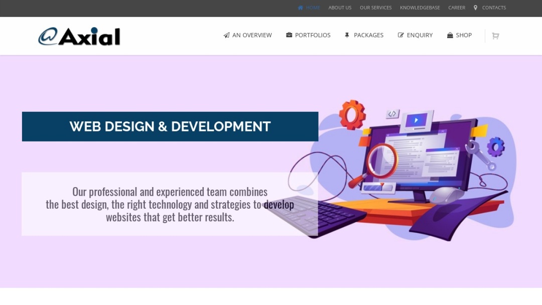 Screenshot of Axial Worldwide Corporation's Website