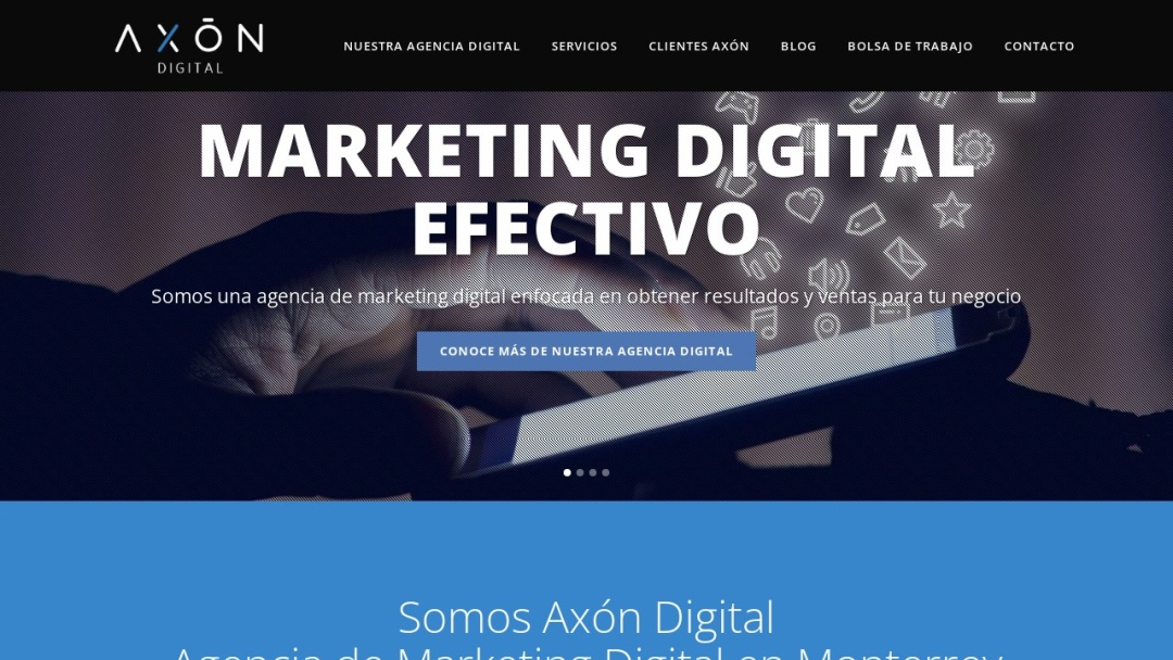 Screenshot of Axón Digital's Website