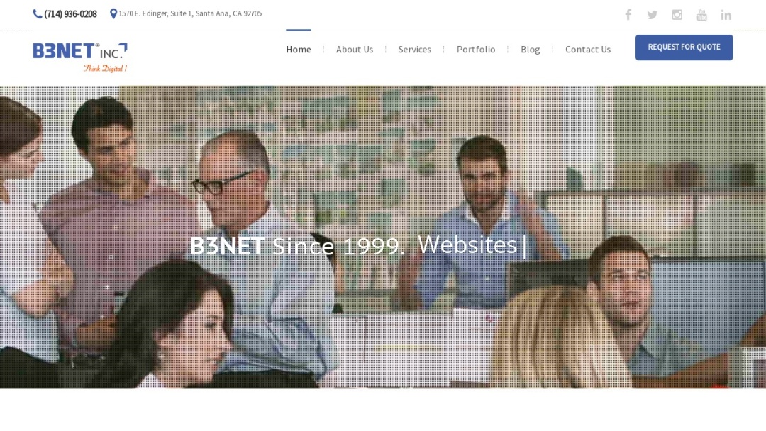 Screenshot of B3NET Inc.'s Website
