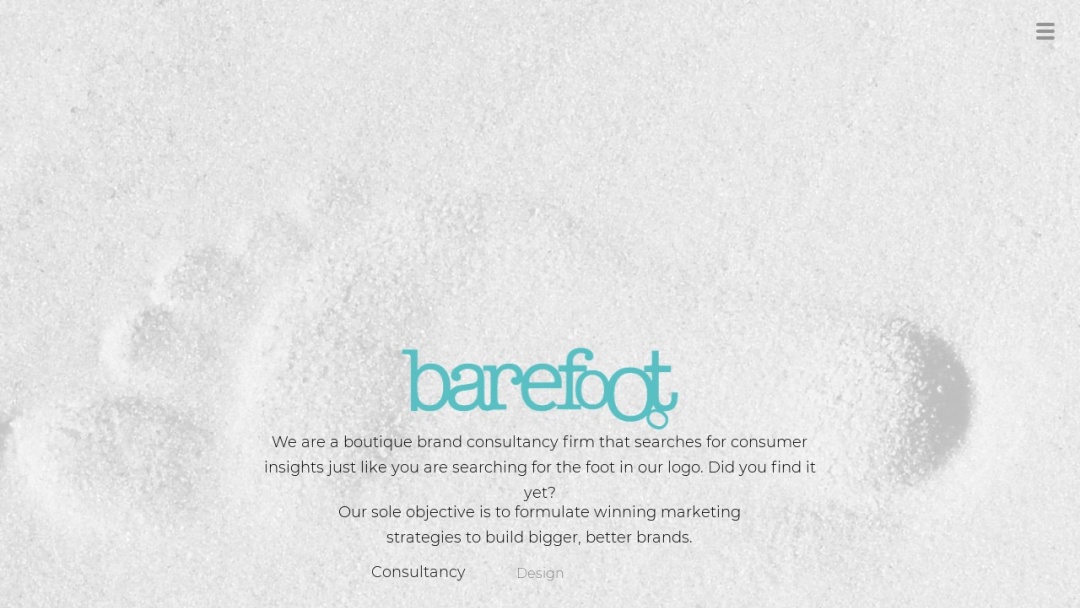Screenshot of Barefoot's Website