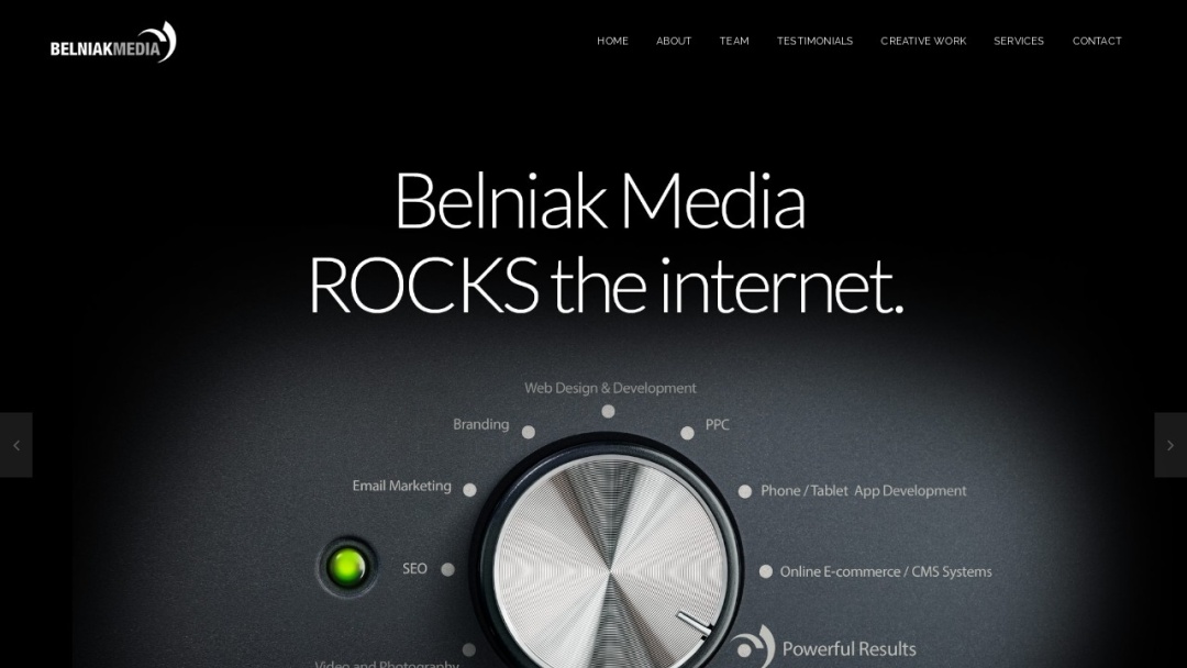 Screenshot of Belniak Media, Inc.'s Website
