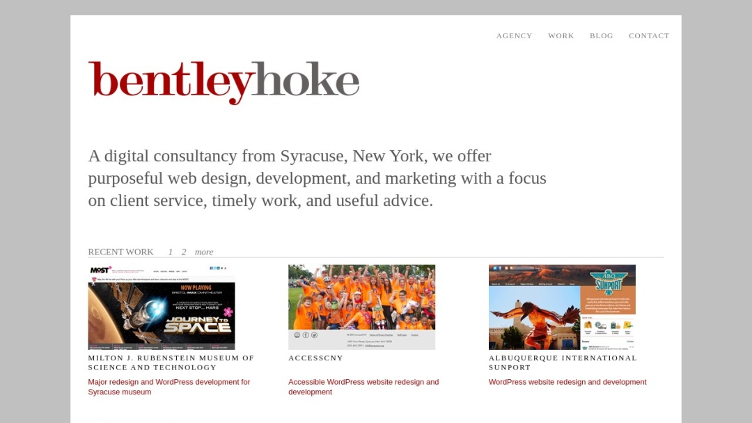 Screenshot of Bentley Hoke's Website
