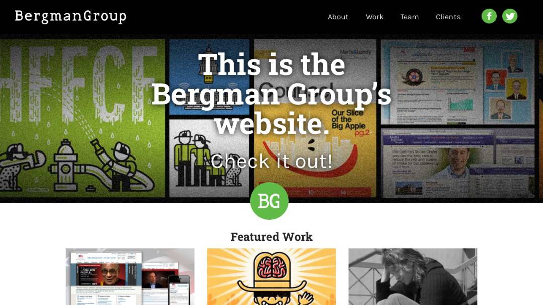 Screenshot of Bergman Group's Website