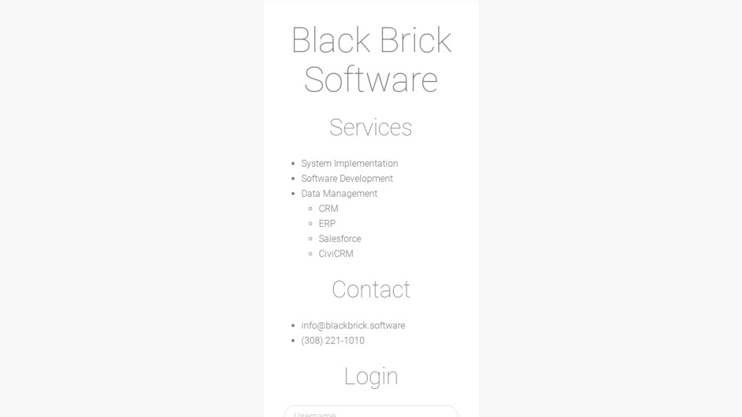 Screenshot of Black Brick Software's Website