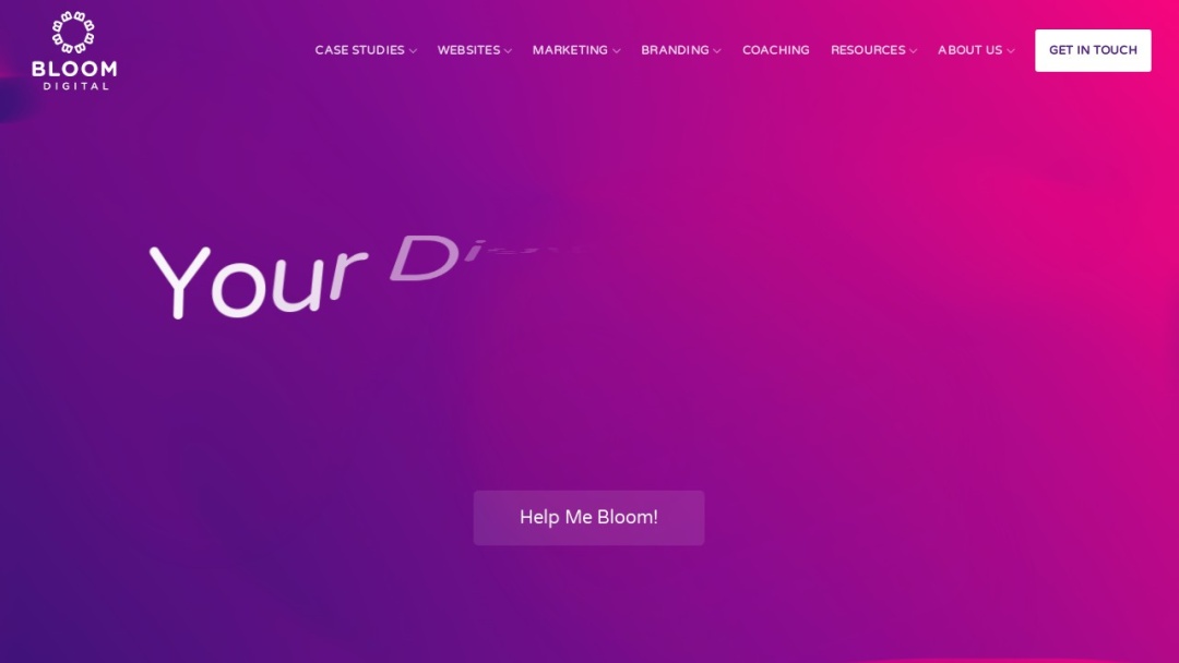 Screenshot of Bloom Digital's Website