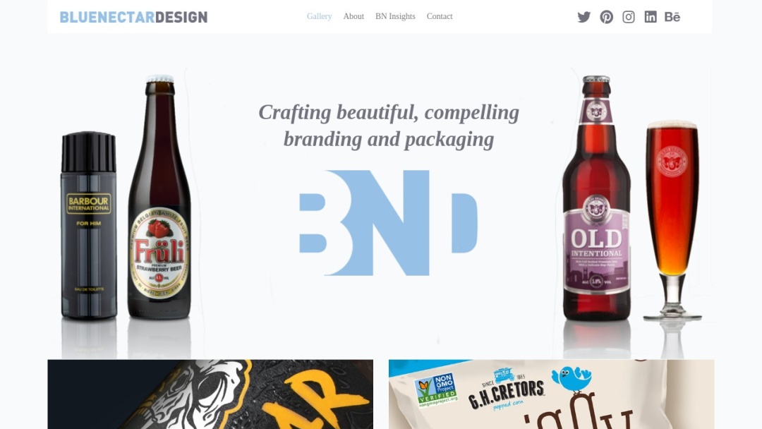 Screenshot of Blue Nectar Design's Website