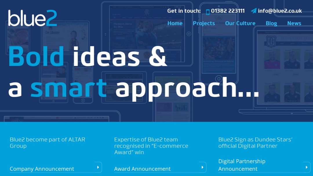 Screenshot of Blue2 Digital's Website