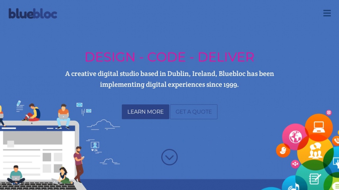 Screenshot of Bluebloc's Website