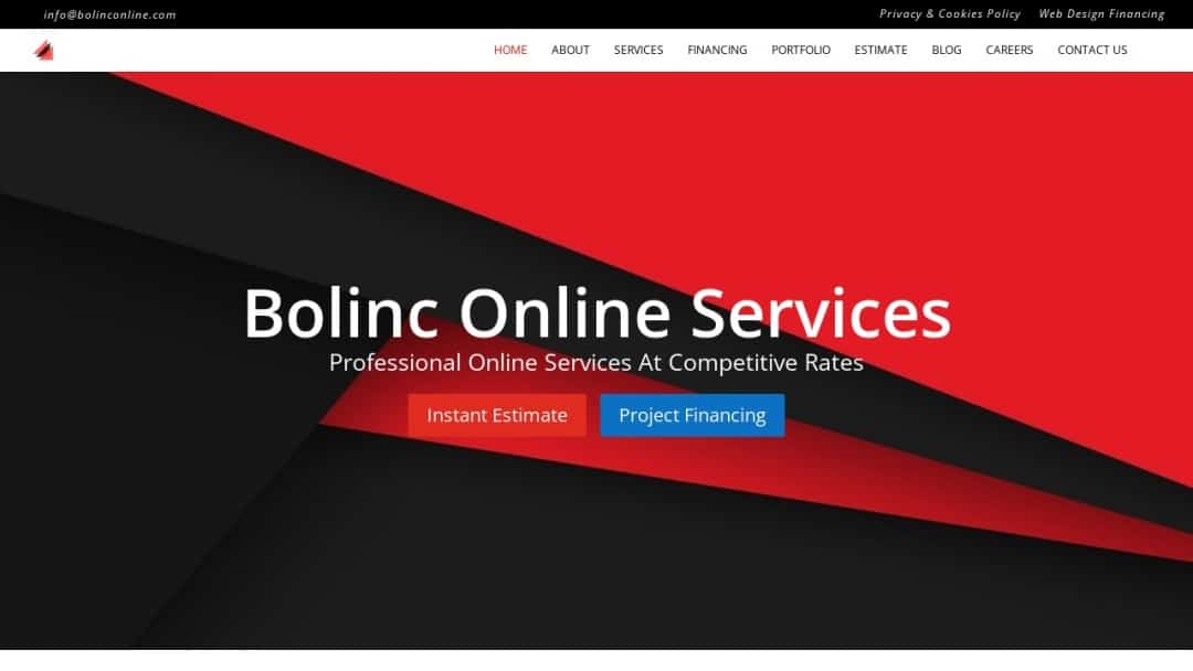 Screenshot of Bolinc Online Services's Website