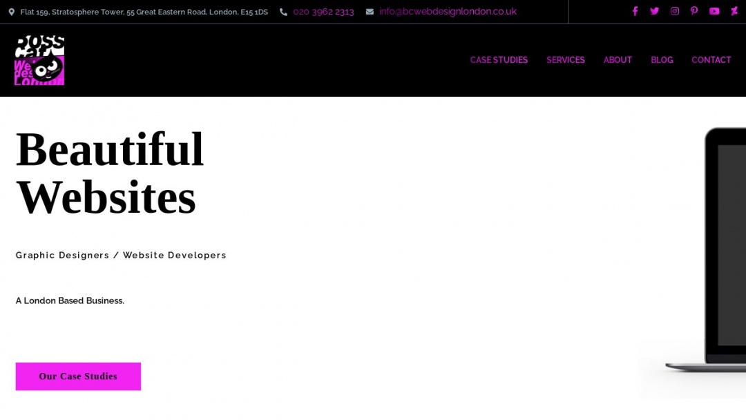 Screenshot of Bright Creation Web Design London's Website