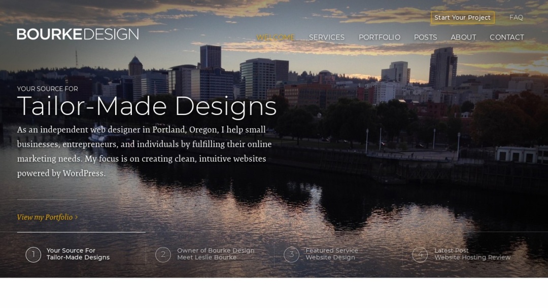 Screenshot of Bourke Design's Website