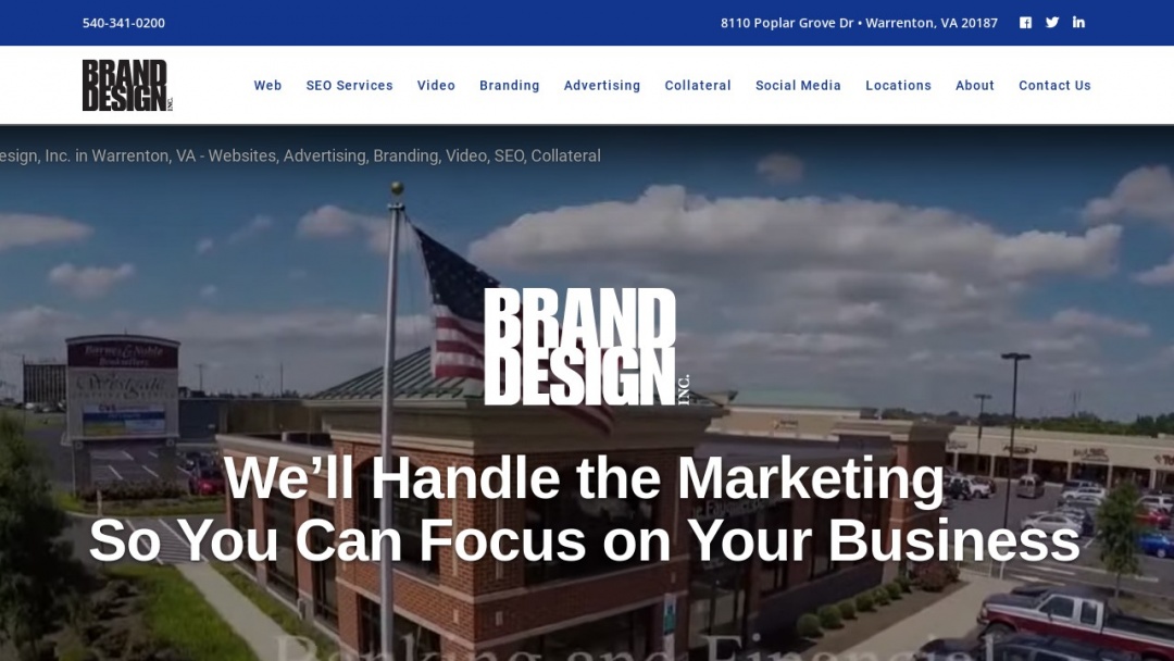 Screenshot of Brand Design, Inc.'s Website