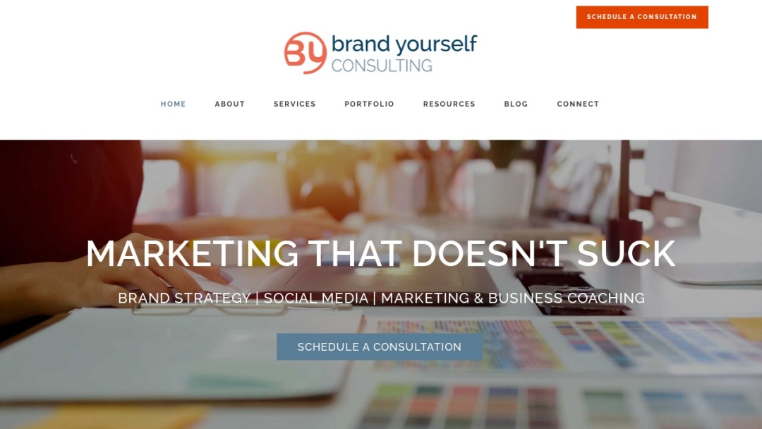 Screenshot of Brand Yourself Consulting's Website