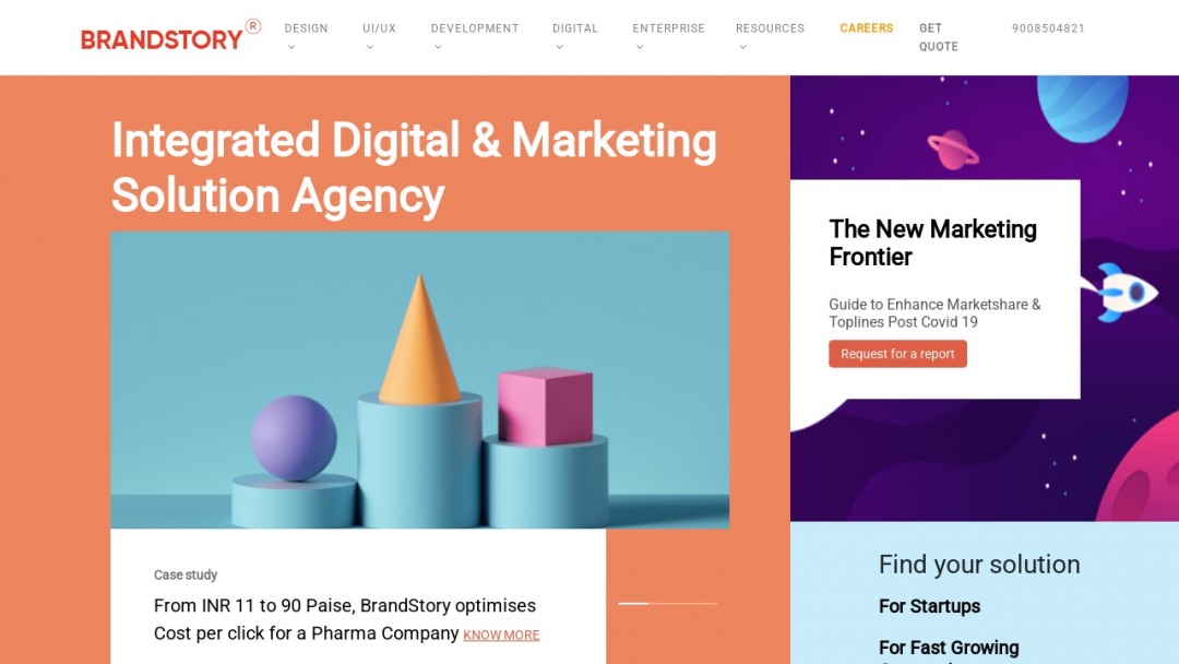 Screenshot of Brandstory Digital Marketing Company's Website