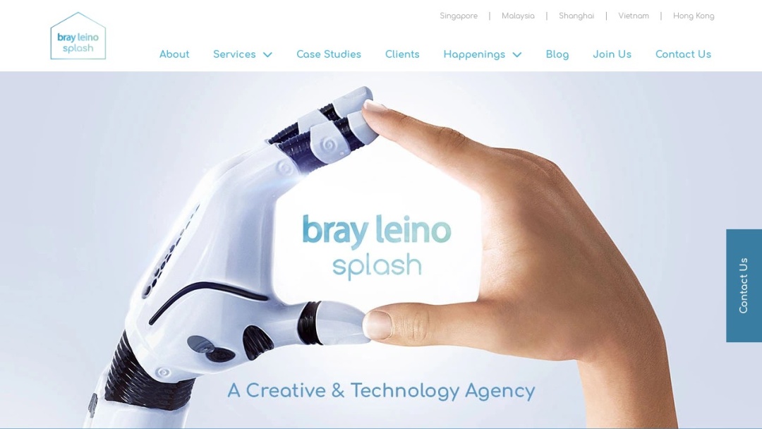 Screenshot of Bray Leino Splash's Website