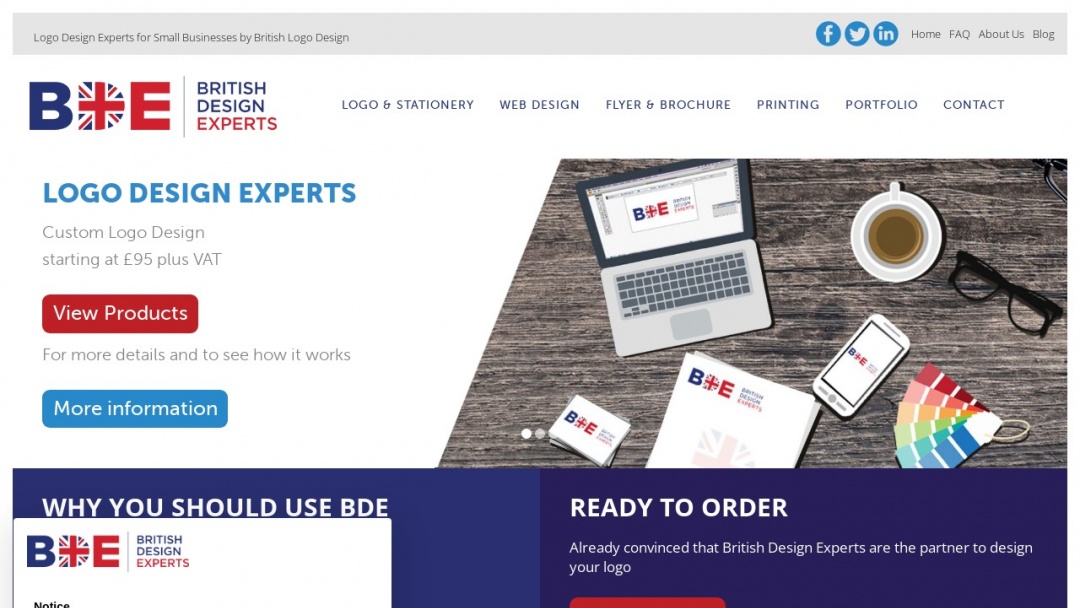 Screenshot of British Design Experts's Website