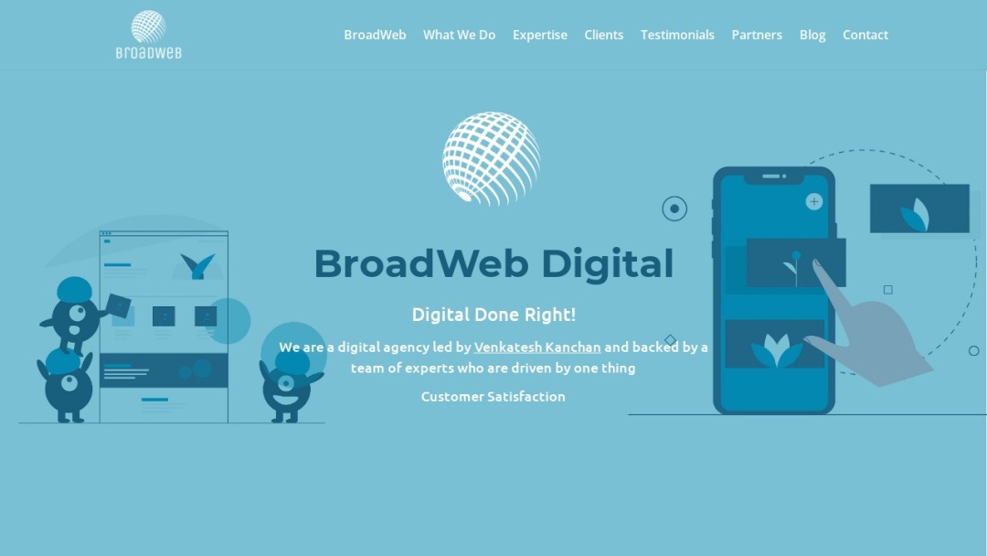 Screenshot of BroadWeb Digital's Website