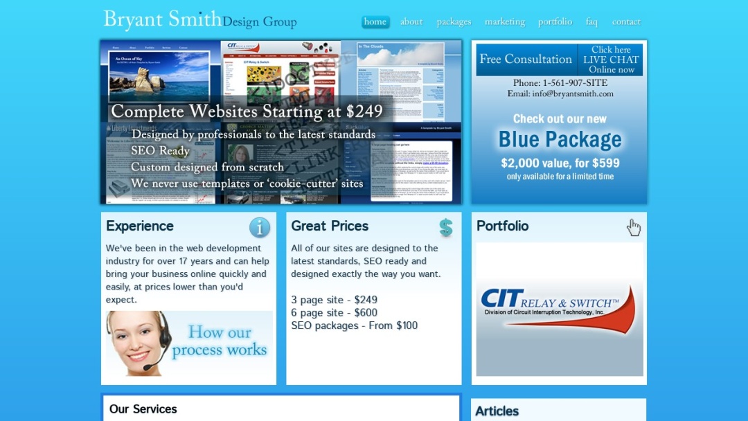 Screenshot of Bryant Smith Design Group's Website