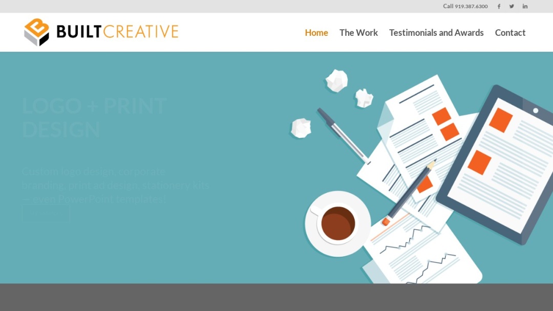 Screenshot of Built Creative's Website